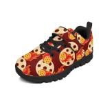 Pointodoor Kids Pickleball Shoes for Boys Size 13 Single Buckle Lace Up Sneakers Fire Flames Print Lightweight Slip on Athletic Shoes for Running Tennis Walking