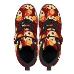 Pointodoor Kids Pickleball Shoes for Boys Size 13 Single Buckle Lace Up Sneakers Fire Flames Print Lightweight Slip on Athletic Shoes for Running Tennis Walking