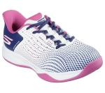 Skechers Women's Viper Court Reload Hands Free Slip-Ins Pickleball Sneaker, White/Navy/Pink, 9
