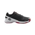 Wilson Rush Pro Junior Tennis Shoe - Black/White/Wilson Red, Size 1 US