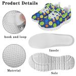 GWDDCMGYH Kids Running Sneaker Lightweight Pickleball Print Strap Walking Shoes Single Buckle Tennis Shoes Athletic Sports Running Sneaker for Boys Girls