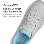 Skechers Womens Viper Court Smash - Athletic Indoor Outdoor Pickleball Shoes | Relaxed Fit Sneaker, Grey/Blue, 8.5 US