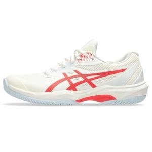 ASICS Women's Game FlyteFoam Pickleball Shoes, 9.5, Cream/Flash RED