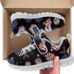 Ctsgobvahy American Flag Kids Pickleball Sneakers Size11 to 15, Boys Girls Spring Summer Fashion Running Tennis Shoes Light Breathable Sport Athletic Shoes with One Strap