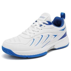 EADNLY Pickleball Shoes Men Tennis Shoes Extra Wide Non Slip Lightweight Breathable Sneakers All Court Athletic Racquet Sport Shoes Size8-13(Blue,45)