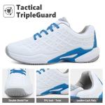BKWHDAY Pickleball Shoes Men Tennis Court Sneakers Indoor Outdoor Breathable Athletic Sports Lightweight Non Slip Whiteblue
