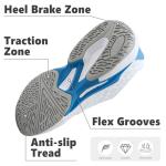 BKWHDAY Pickleball Shoes Men Tennis Court Sneakers Indoor Outdoor Breathable Athletic Sports Lightweight Non Slip Whiteblue