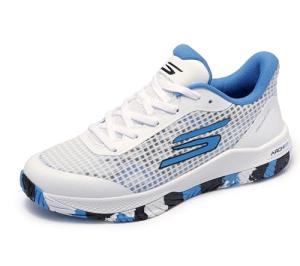 Skechers Women's Viper Court Pro Pickleball Sneaker, White/Blue, 8