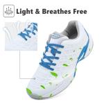 BKWHDAY Pickleball Shoes Men Tennis Court Sneakers Indoor Outdoor Breathable Athletic Sports Lightweight Non Slip Whiteblue