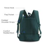 J World Ace Large Tennis Backpack for Women Men. Holds 2 Rackets. Badminton Squash Pickleball Bag. Kids Sports Gym Bag with Shoe Compartment, White Green