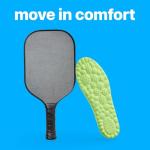 4D Pickleball Insoles for Men & Women - Memory Foam Soles Cloud Shoe Inserts - Trim to Fit Steppers Insoles for Foot Pain Fatigue Relief (Green, S)