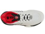 K-Swiss Kid's Hypercourt Express 2 Tennis Shoe, Bright White/Stretch Limo/High Risk Red, 1 M Big Kid