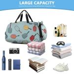 zyrtty Gym Travel Duffle Bag for Boys Girls Pickleball Racket Pattern Sports Dance Bag with Shoe Compartment & Wet Pocket Football Kids Travel Bag Teens Sleepover Carry