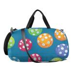 Glaphy Colorful Pickleball Balls Duffle Bag for Toddler Boys Girls, Gym Sports Bag with Shoe Compartments, Kids Travel Overnight Weekender Shoulder Bag