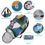 Glaphy Colorful Pickleball Balls Duffle Bag for Toddler Boys Girls, Gym Sports Bag with Shoe Compartments, Kids Travel Overnight Weekender Shoulder Bag