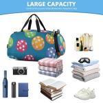 Glaphy Colorful Pickleball Balls Duffle Bag for Toddler Boys Girls, Gym Sports Bag with Shoe Compartments, Kids Travel Overnight Weekender Shoulder Bag