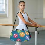 Glaphy Colorful Pickleball Balls Duffle Bag for Toddler Boys Girls, Gym Sports Bag with Shoe Compartments, Kids Travel Overnight Weekender Shoulder Bag