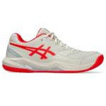 ASICS Women's Gel-Dedicate 8 Pickleball Shoes, 8.5, Cream/Flash RED