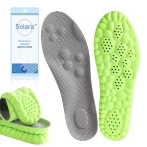 SolaraPickleball Insoles for Men & Women, Cushioning Memory Foam, Arch Support & Breathable Design for All-Day Comfort, Trim to Fit (Men 5 / Women 6.5)