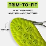 SolaraPickleball Insoles for Men & Women, Cushioning Memory Foam, Arch Support & Breathable Design for All-Day Comfort, Trim to Fit (Men 5 / Women 6.5)