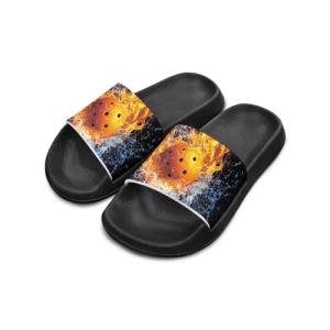 Goncariar Pickleball Flame Slides for Boys Size 11 Cool Ball Kids Slides Boys Summer Shower Shoes Lightweight Arch Support Open Toe Sandals Pool Shoes for Beach & Outdoor Sport Play