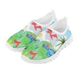 Ctsgobvahy Dinosaurs Boy's Athletics Shoes, Kids Easy-to-Put-On Low-Top Shoes, Children's Lightweight Breathable Sneakers Suitable for Running, Pickleball, Tennis and Baseball