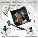 Pickleball Tote Bag with Shoe Compartment and Paddle Storage – Large Capacity Lightweight Pickleball Bag for Women & Men with Water Bottle Holder (White)