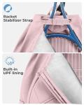 ecosmile Drawstring Tennis Backpack, Puffer Tennis Racket Bag with Shoe Compartment & Wet Pocket Gym Bag for Women, Suitable for Pickleball Tennis Badminton (Pink)