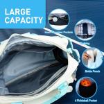 WITUXU Pickleball Bag for 2 Paddles with Ventilated Shoe Compartment & Wet-Dry Pocket, Holds 4 Balls, Waterproof Material, Gift for Women Pickleball Players (Blue&off-white)