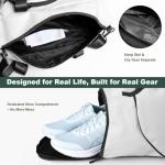 Pickleball Tote Bag with Shoe Compartment and Paddle Storage – Large Capacity Lightweight Pickleball Bag for Women & Men with Water Bottle Holder (White)