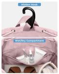ecosmile Drawstring Tennis Backpack, Puffer Tennis Racket Bag with Shoe Compartment & Wet Pocket Gym Bag for Women, Suitable for Pickleball Tennis Badminton (Pink)