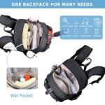 SPORJET Tennis Bag with Shoe Compartment, Tennis Backpack for 2 Rackets, Water-Resistant PU Leather Racket Bag for Women & Men, Sports Backpack for Tennis, Pickleball & Badminton Gifts