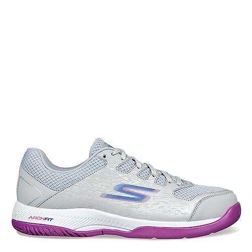 Skechers Viper Court Pickleball Shoes for Men/Women, Grey/Purple
