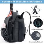 SPORJET Tennis Bag with Shoe Compartment, Tennis Backpack for 2 Rackets, Water-Resistant PU Leather Racket Bag for Women & Men, Sports Backpack for Tennis, Pickleball & Badminton Gifts