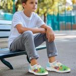 Ctsgobvahy Dinosaurs Boy's Athletics Shoes, Kids Easy-to-Put-On Low-Top Shoes, Children's Lightweight Breathable Sneakers Suitable for Running, Pickleball, Tennis and Baseball