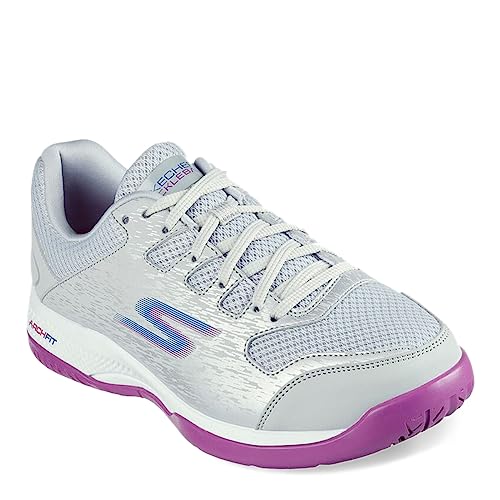 Skechers Viper Court Pickleball Shoes for Men/Women, Grey/Purple