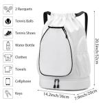 GQIIRL Tennis Bag for Women - Water Resistant Tennis Backpack to Hold 2 Rackets with Shoe Compartment, Lightweight Pickleball Paddles Badminton Squash Racquet Bags for Youth Girls Teenager (White)