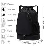 GQIIRL Tennis Bag for Women - Water Resistant Tennis Backpack to Hold 2 Rackets with Shoe Compartment, Lightweight Pickleball Paddles Badminton Squash Racquet Bags for Youth Girls Teenager (Black)