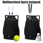 GQIIRL Tennis Bag for Women - Water Resistant Tennis Backpack to Hold 2 Rackets with Shoe Compartment, Lightweight Pickleball Paddles Badminton Squash Racquet Bags for Youth Girls Teenager (Black)