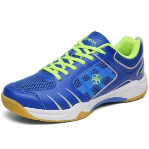 Hiuzylqx Indoor Court Shoes for Tennis, Badminton Table Tennis Volleyball Pickleball Lightweight Racketball Squash Outdoor for Men Women,Boys Girls,Blue,10
