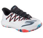 Skechers Women's Viper Court Rally Pickleball Sneaker, White/Pink/Light Blue, 7