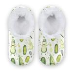 Fisyme Pickleball Players Cucumbers Kids Slippers Boys Girls Warm Soft Indoor Unisex House Slipper Socks Home Shoes Size 12-13.5