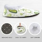Fisyme Pickleball Players Cucumbers Kids Slippers Boys Girls Warm Soft Indoor Unisex House Slipper Socks Home Shoes Size 12-13.5