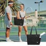 KAVIGOR Tennis Tote Bag with Shoe Compartment - Extra-Large Quilted Pickleball Bag Holds 2-4 Rackets, Water-Resistant & Lightweight for Men & Women