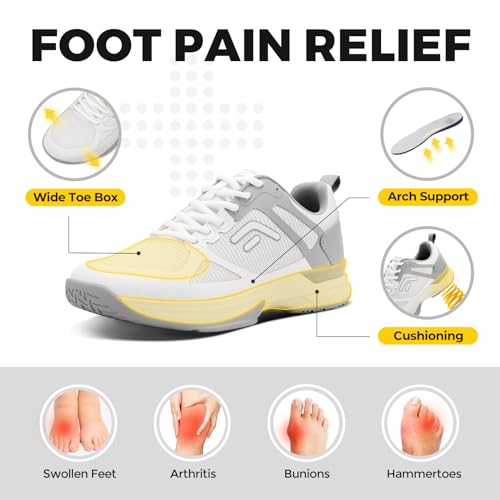 Men's Wide Court Pickleball Tennis Shoes, Arch Support