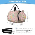 VIGTRO Pickleball Balls Bottles Flowers Kids Overnight Travel Duffel Bag Sport Gym Bag for Boys Girls with Shoe Compartment, Carry On Weekender Luggage Bag for Dance Swim Yoga