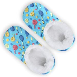 Boccsty Pickleball Colorful Cartoon Ball Boys Girls House Slippers Kids Toddler Home Shoes Winter Indoor Shoe S