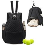 Sucipi Tennis Bags for Women, Quilted Tennis Racket Bag with Shoe Compartment, Large Capacity Tennis Backpack for Tennis Racquet, Pickleball Paddles, Badminton