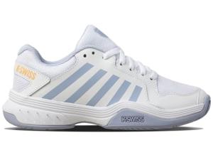 K-Swiss Women's Court Express Pickleball Shoe, White/Heather/Peach Fuzz, 8.5 M