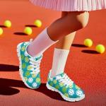 Funnydude Pickleball Print Girls School Shoes Size 13 Little Kids Running Shoes Comfortable Sneakers